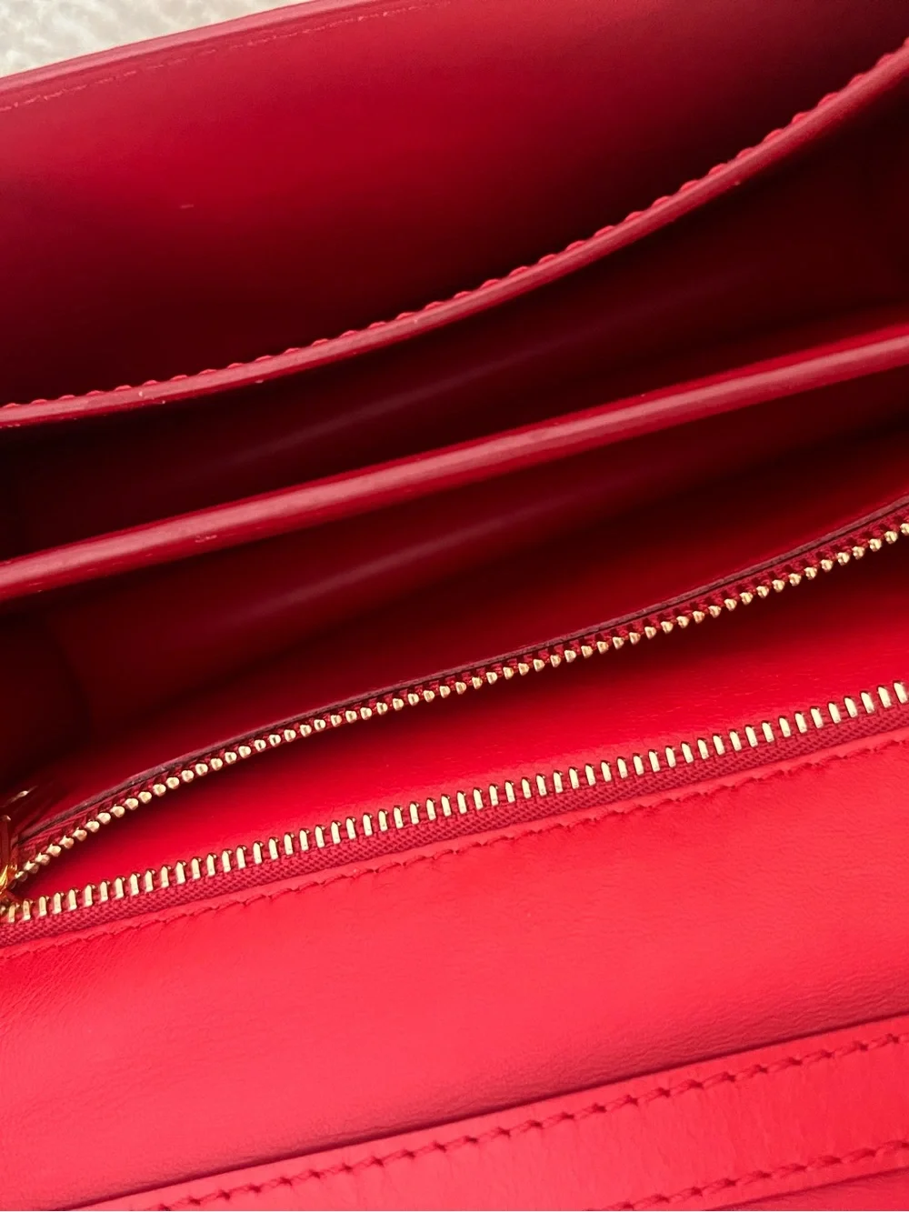 Burberry Red Leather TB Crossbody Bag with Gold Hardware